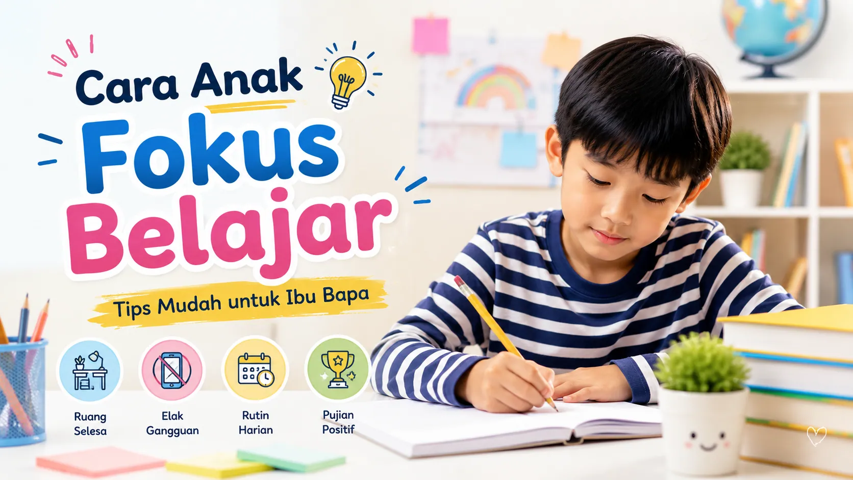 Cara Anak Fokus Belajar