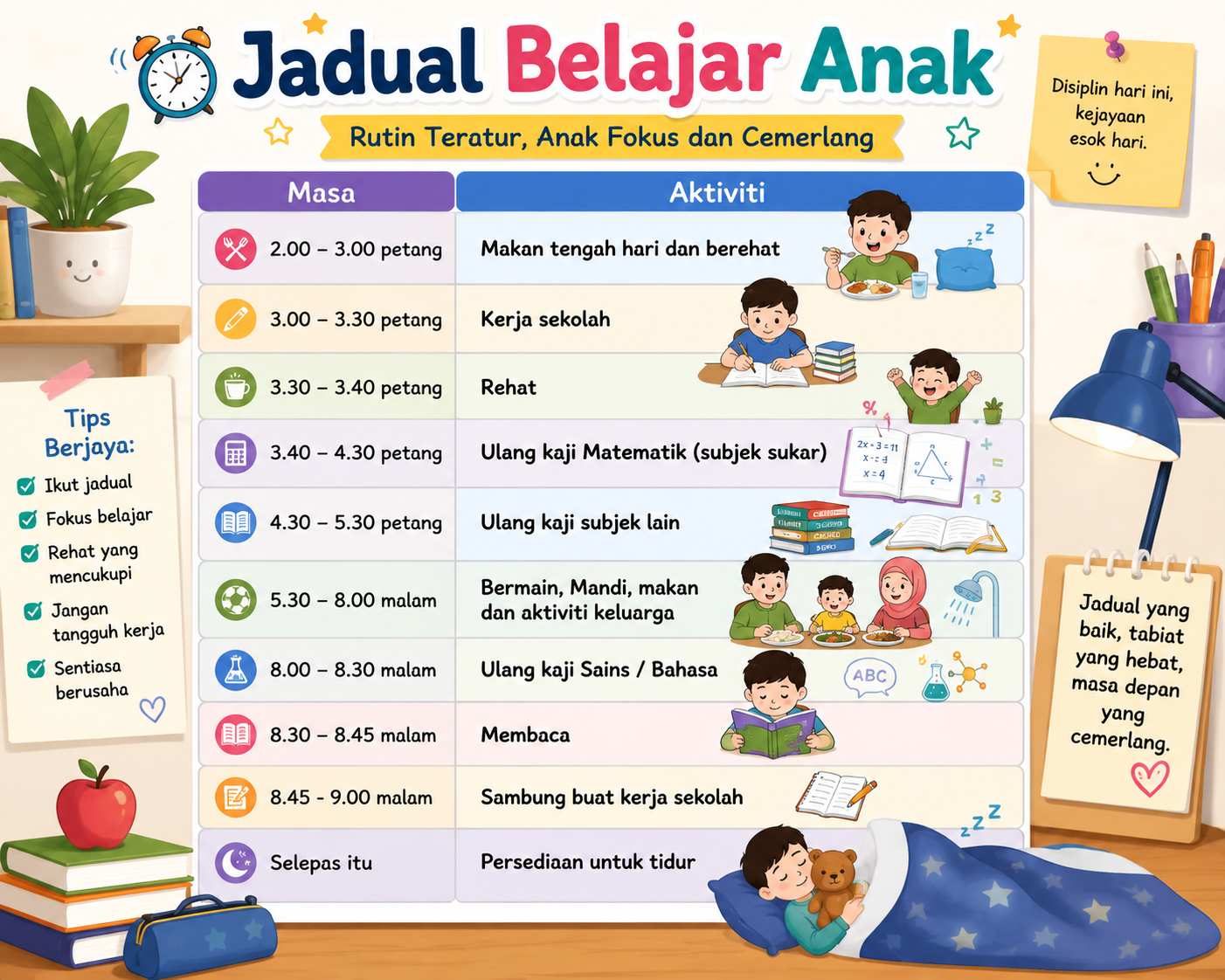Jadual Belajar Anak