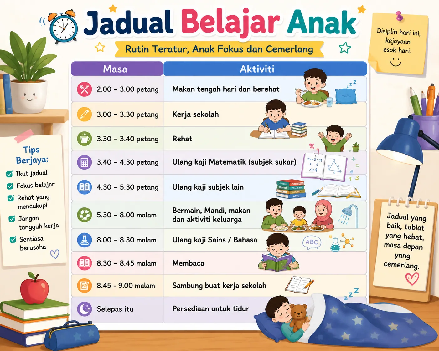 Jadual Belajar Anak