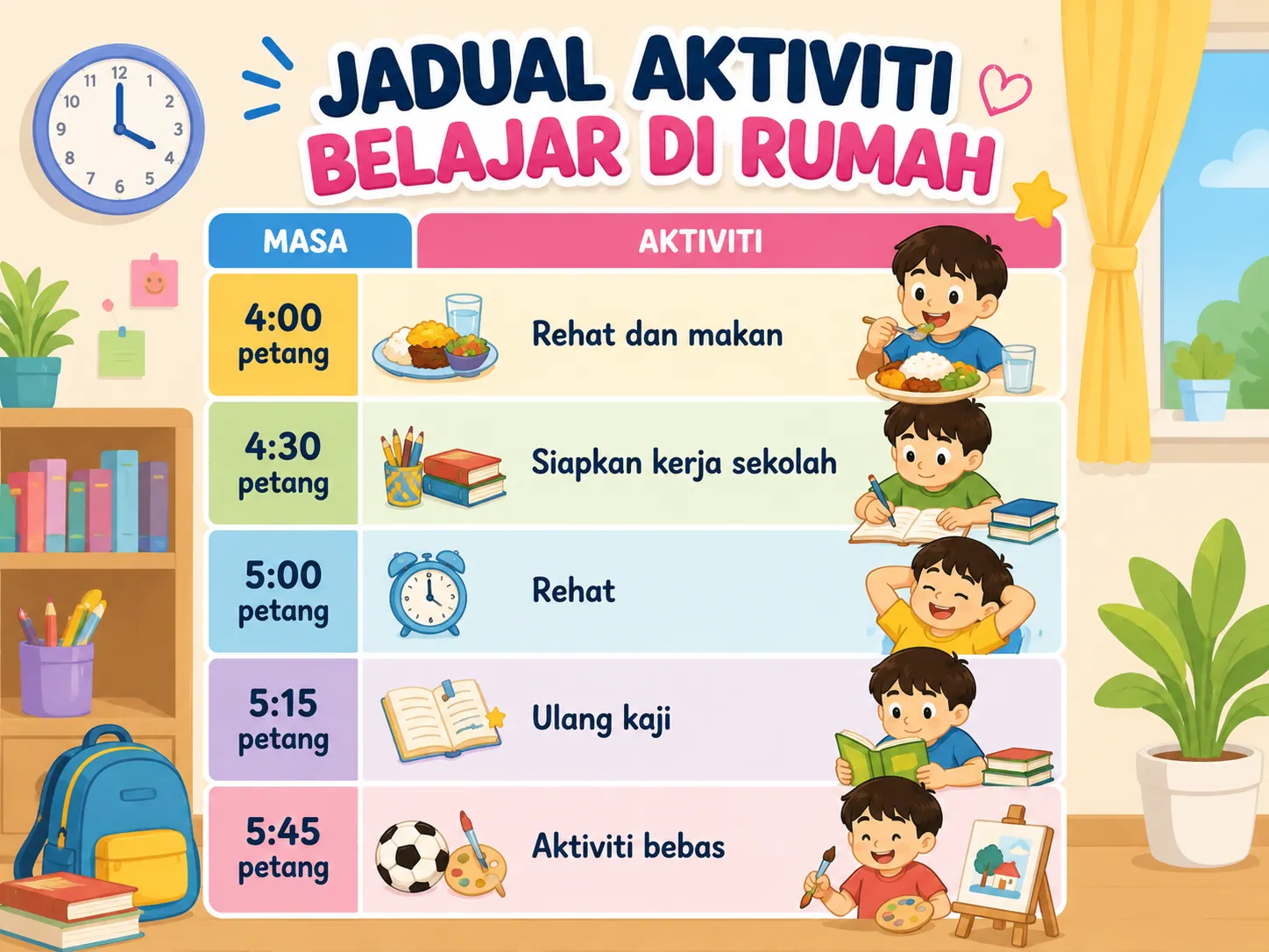 Jadual Belajar di Rumah