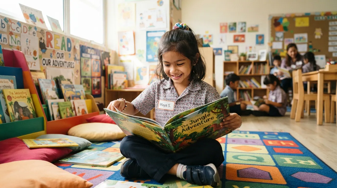 Murid membaca buku cerita untuk tingkatkan kemahiran bahasa
