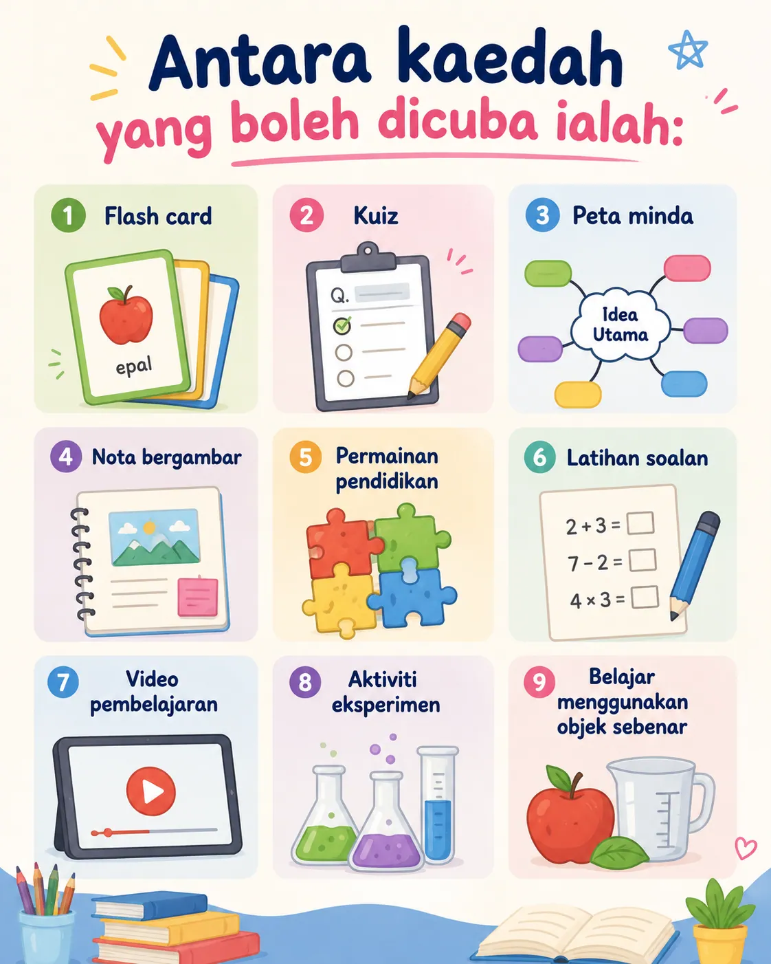 Teknik belajar menarik untuk bantu anak fokus belajar