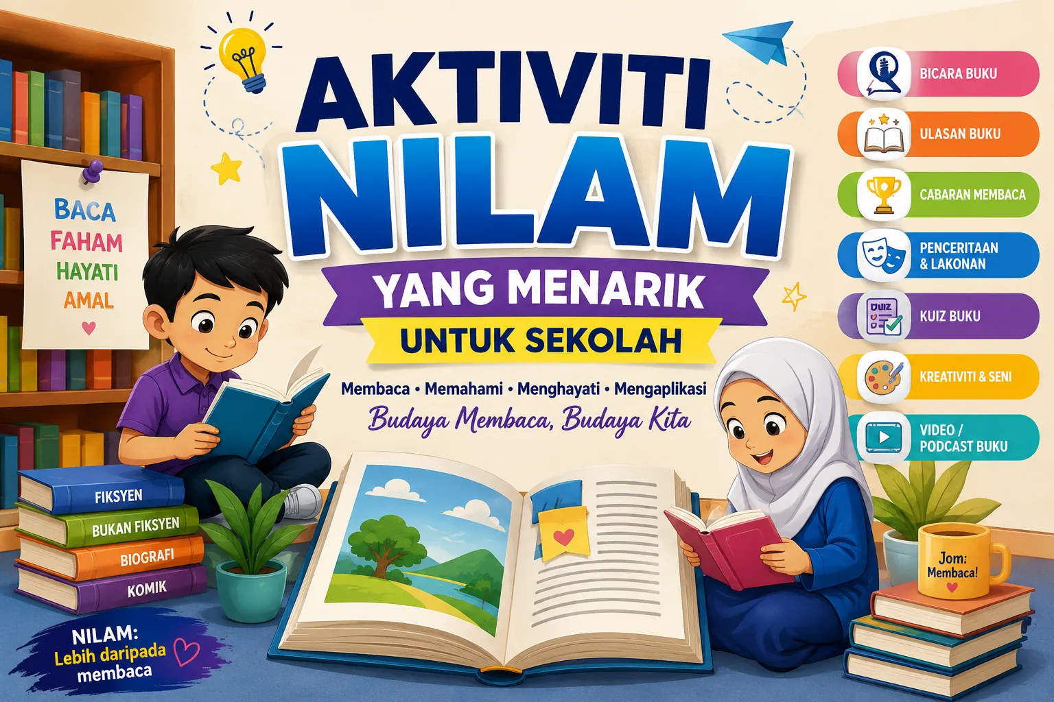 Aktiviti Cabaran Membaca 30 Hari untuk program NILAM
