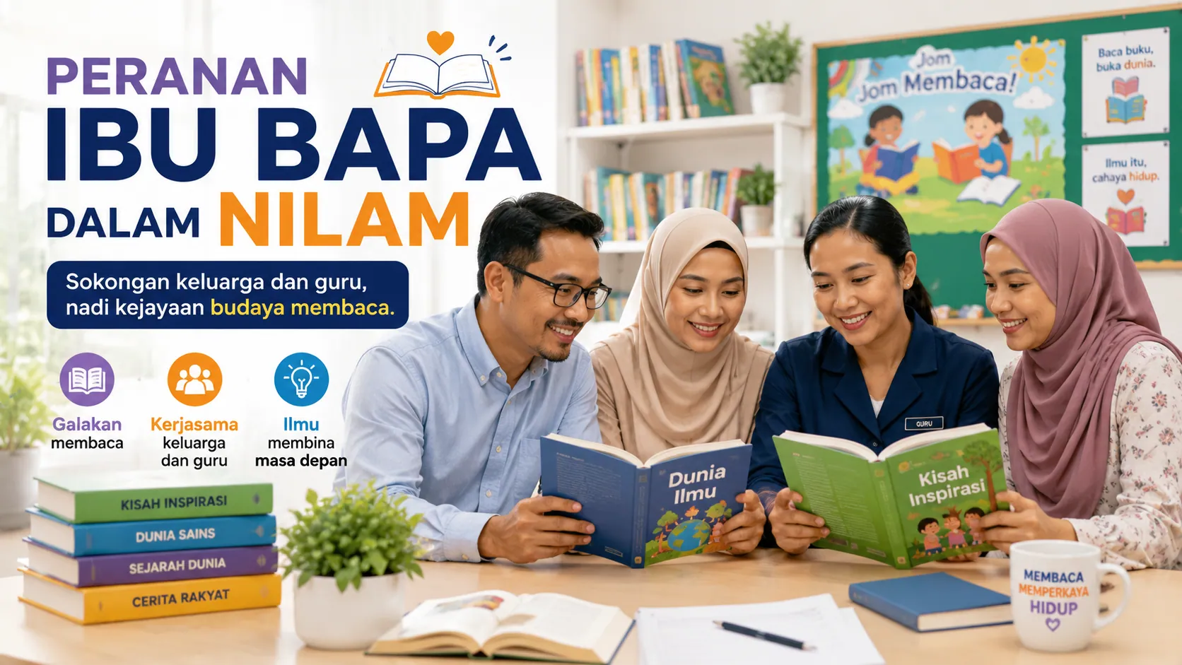 Ibu bapa bekerjasama dengan guru dalam program NILAM
