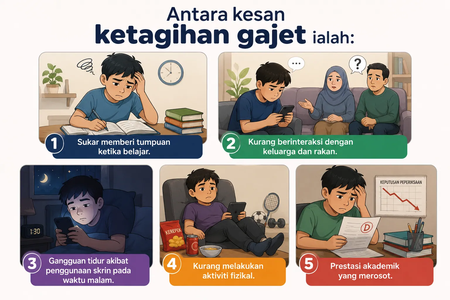Kesan ketagihan gajet dalam kalangan kanak-kanak