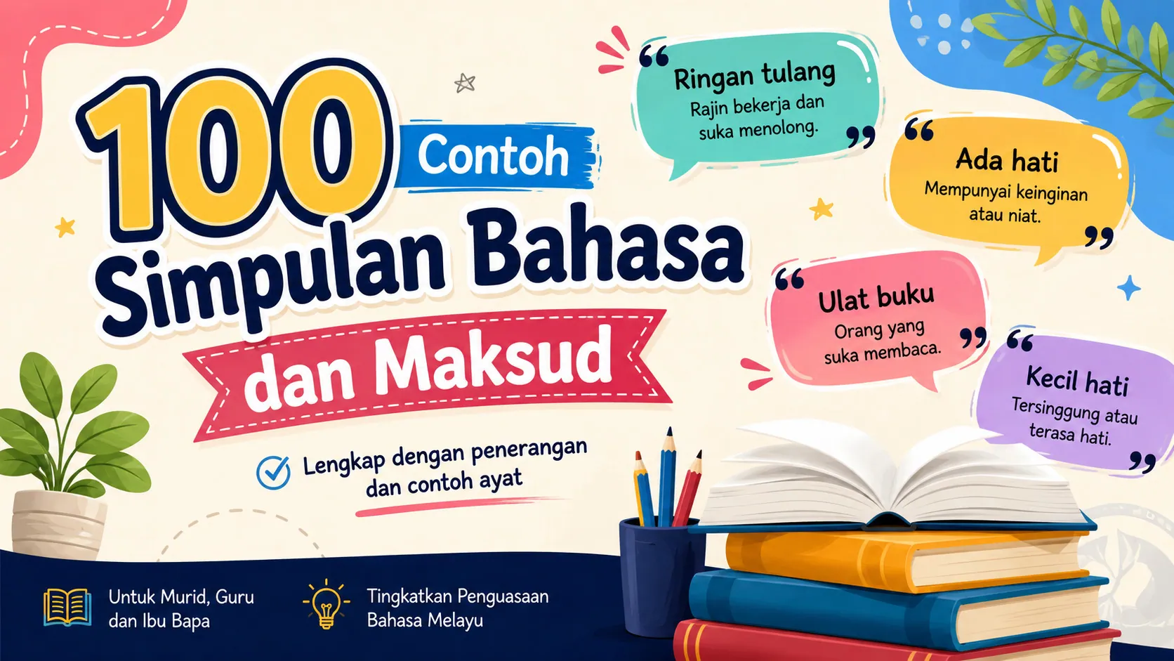 100 contoh simpulan bahasa dan maksud