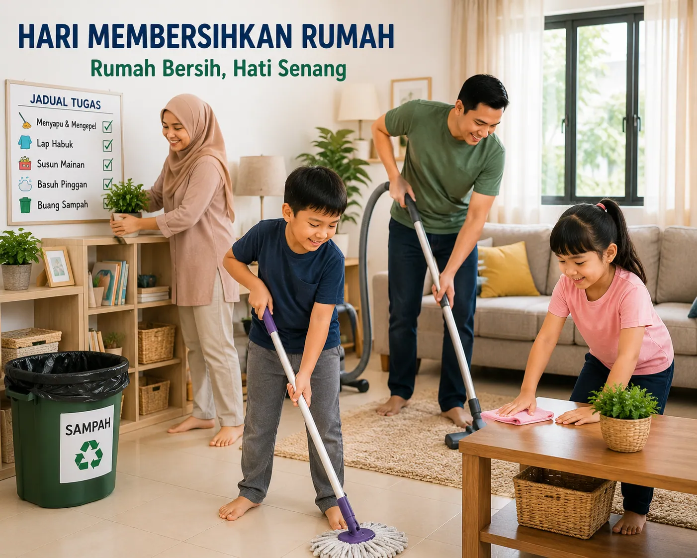 Aktiviti CUti Sekolah Hari Membersihkan Rumah