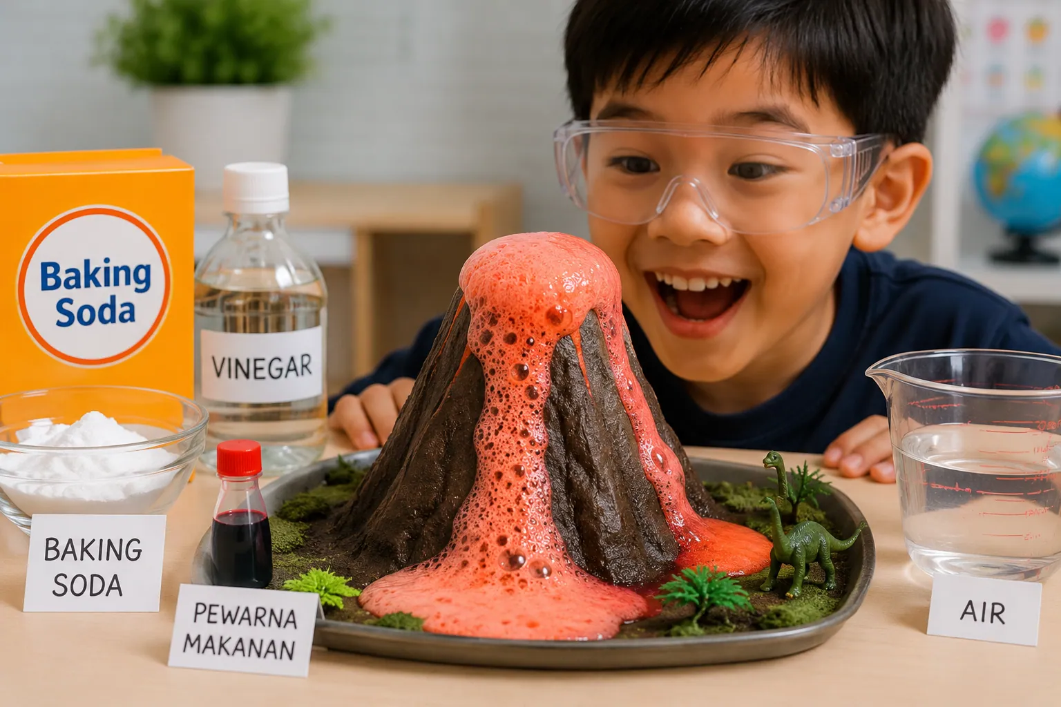Aktiviti Cuti Sekolah - Ekperimen Gunung Berapi Baking Soda